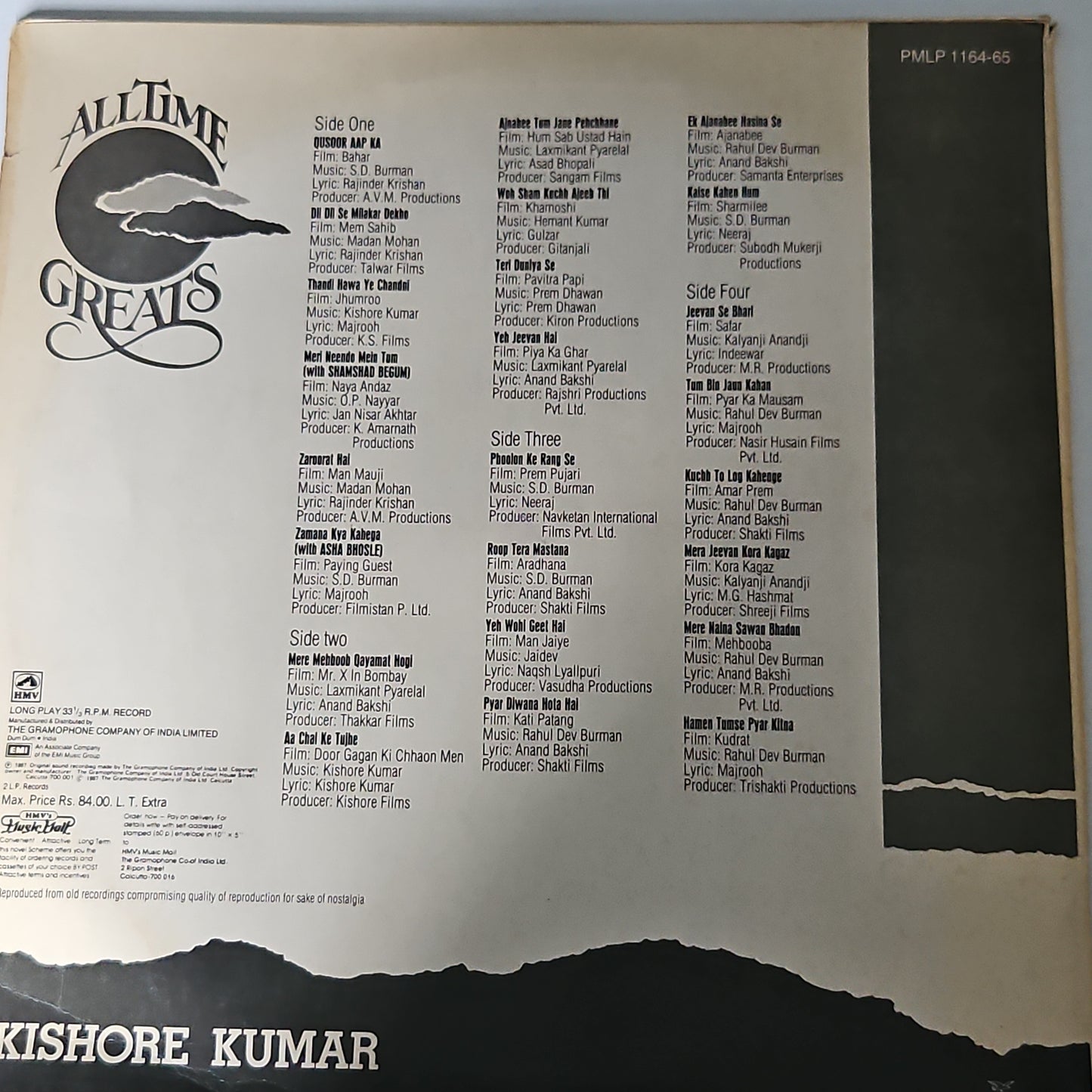 Kishore - All time greats - 2 LP set original and Mint Condition
