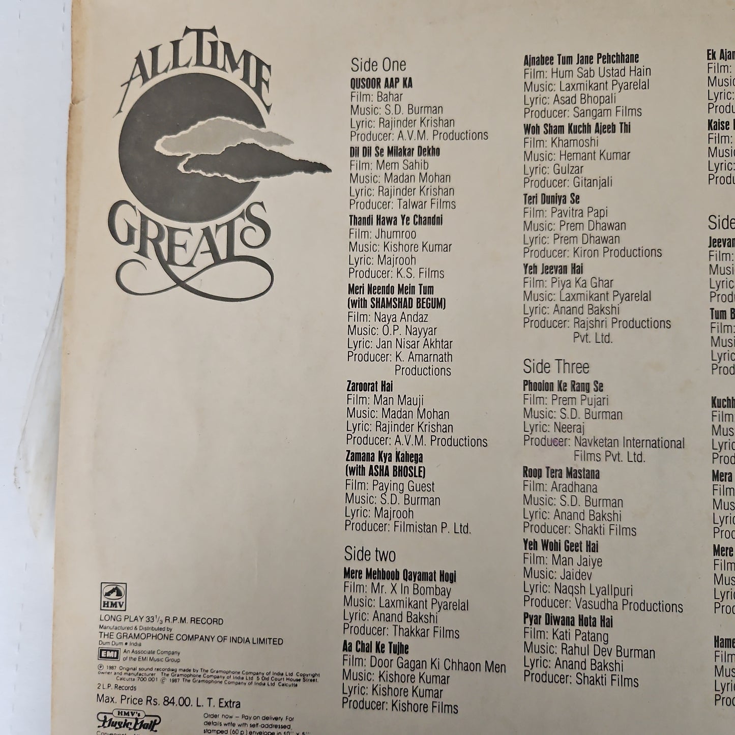 Kishore - All time greats - 2 LP set original and Mint Condition