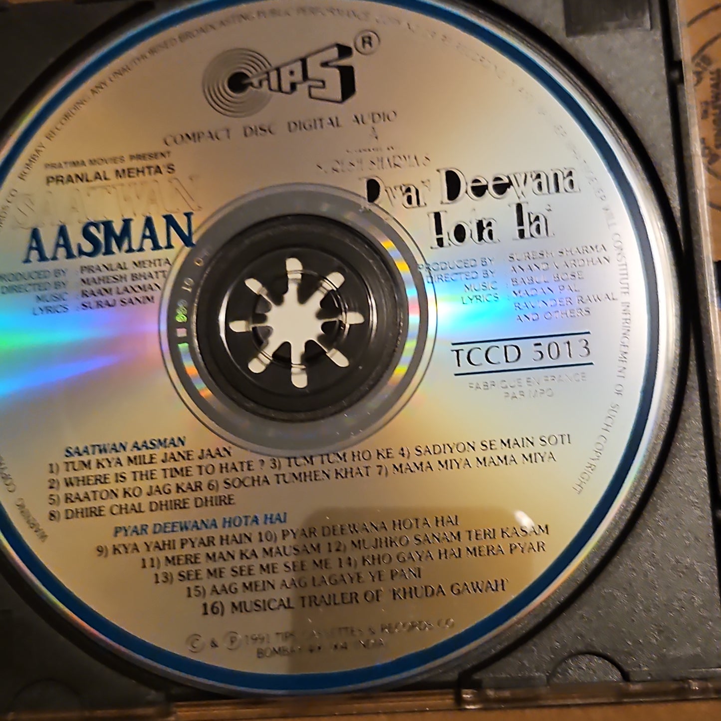 TCCD-5013 Saatwan Aasman and Pyar Deewana Hota Hai - Audio CD Made in France