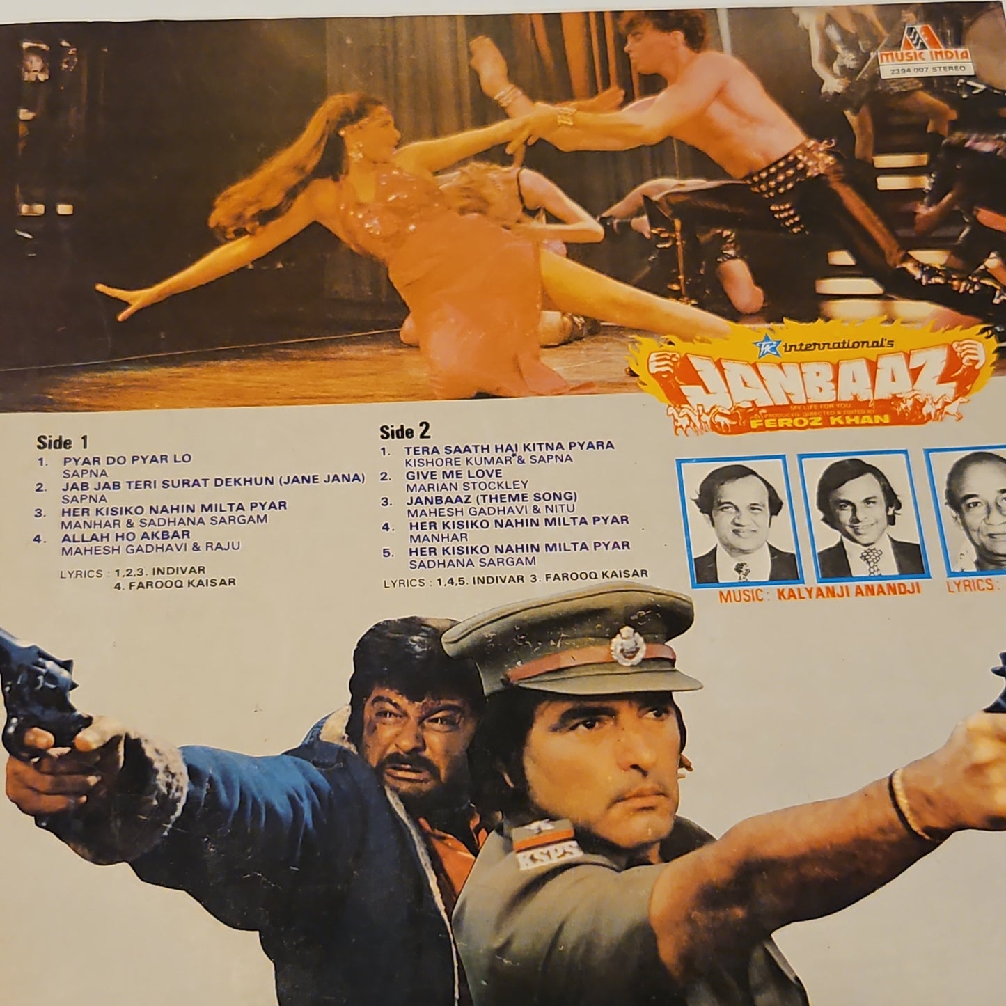 JanBaaz - Firoz Khan's blockbuster 1st MIL release in VG+ condition- Music Kalyanji Anandji