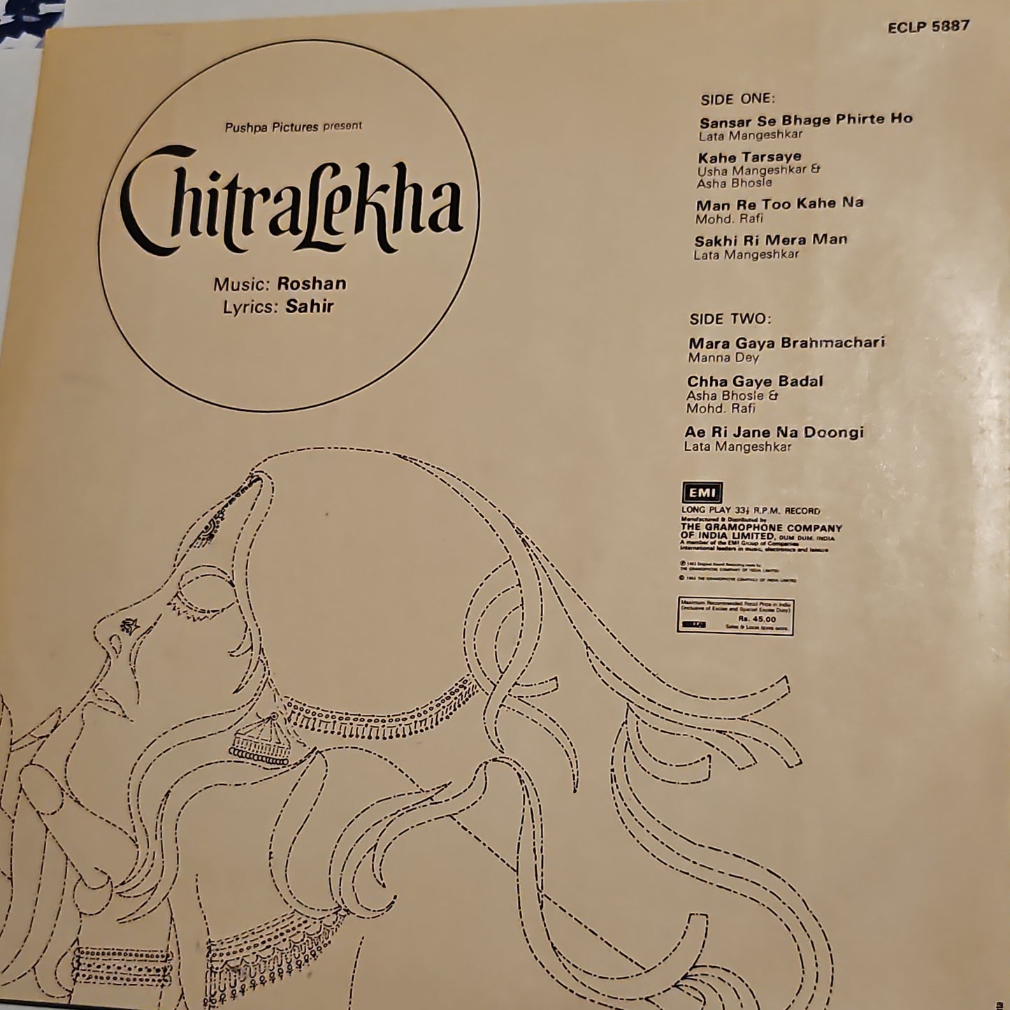 Chitralekha - Roshan Superhit classic in near mint Pristine condition