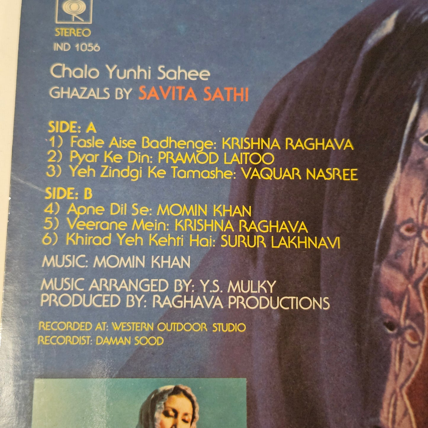 Savita Sathi – Chalo Yunhi Sahee - Ghazals in near mint