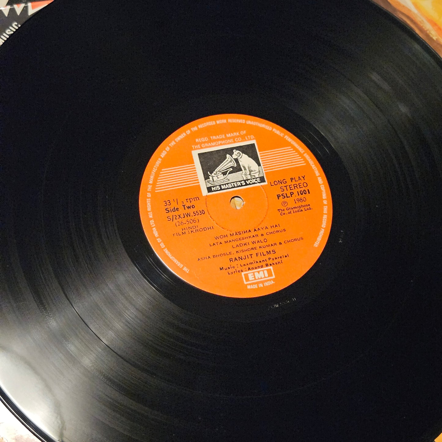 4 LPs Dharmendra Superhit films - original soundtrack Charas, Shalimar and Mere Hamdam Mere Dost and Krodhi in VG++ to excellent - great deal