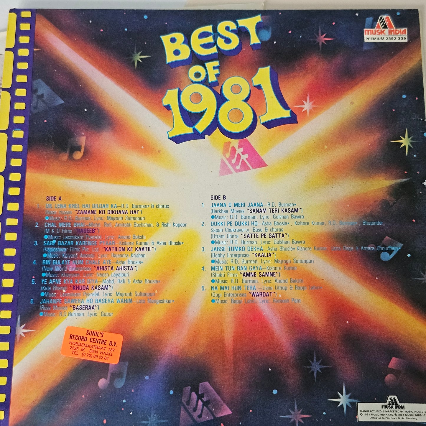 Best of 1981 - Blockbster hits frm films in excellent condition MIL from original soundtracks in Gatefold edition