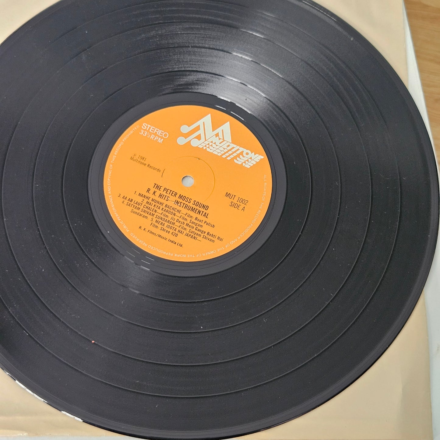 The Peter Moss Sound* (1981) – R. K.'s Film Hits (Instrumental) Multitone (2) – MUT 1002 in excellent condition