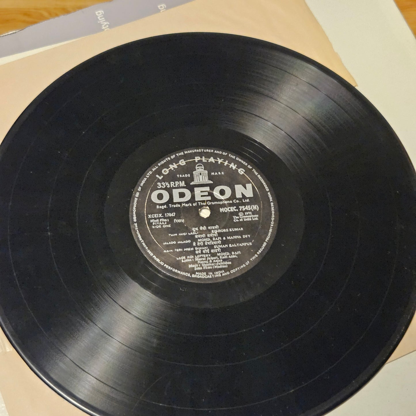 Rivaz - Music by Shankar jaikishan 1st Odeon in VG+ condition