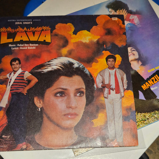 2 LPs Blockbuster 1.Manzil Manzil and 2.Lava and in near mint condition - music by R. D. Burman - original released soundtracks