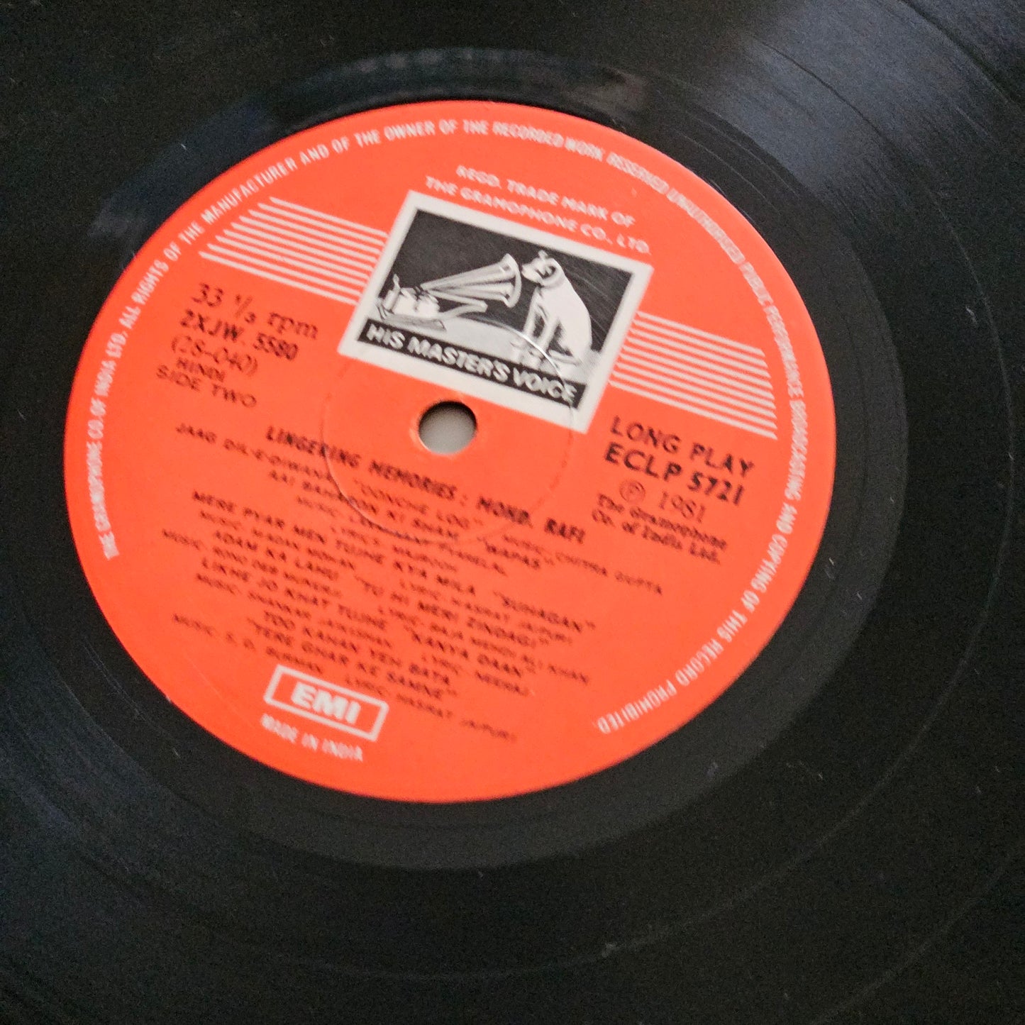 Mohammed Rafi - Lingering memories ECLP 5721 - great collection in Excellent condition from original soundtrack - read description