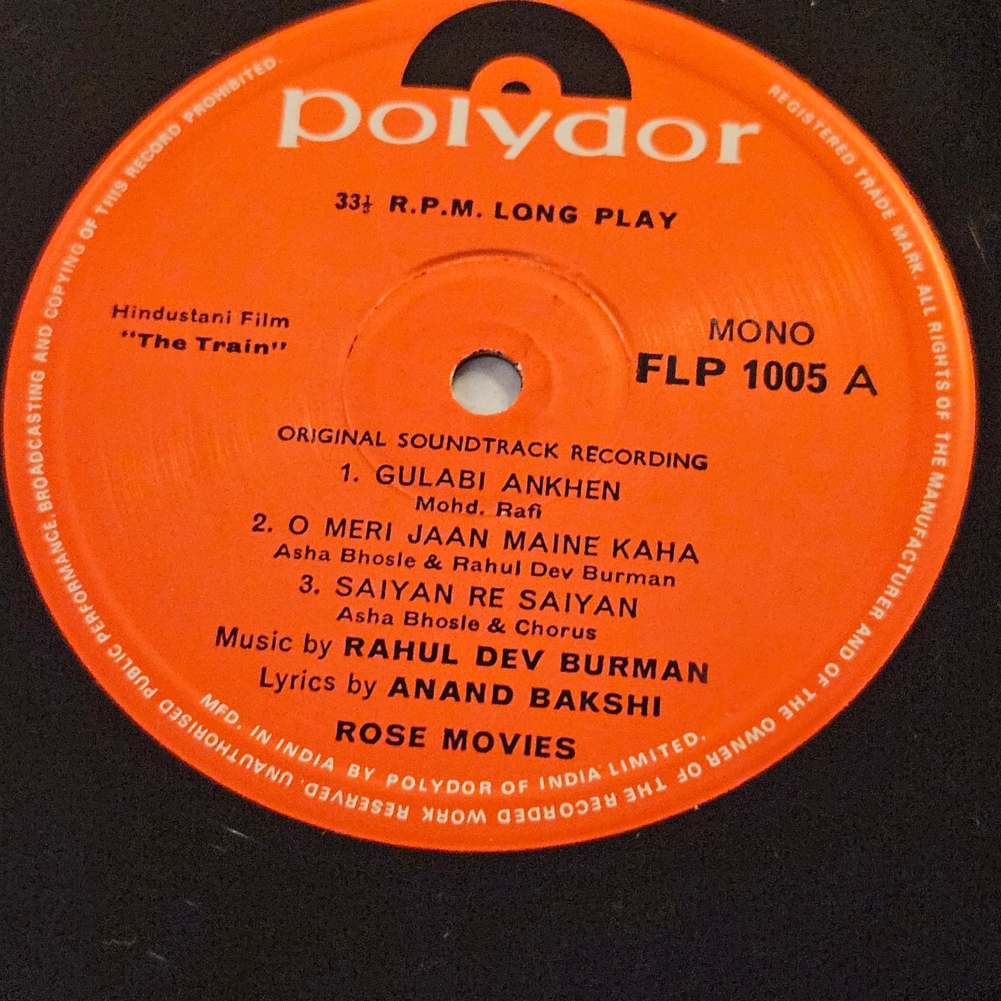 The Train - R. D. Burman superhit in Near Mint from original soundtracks - polydor release