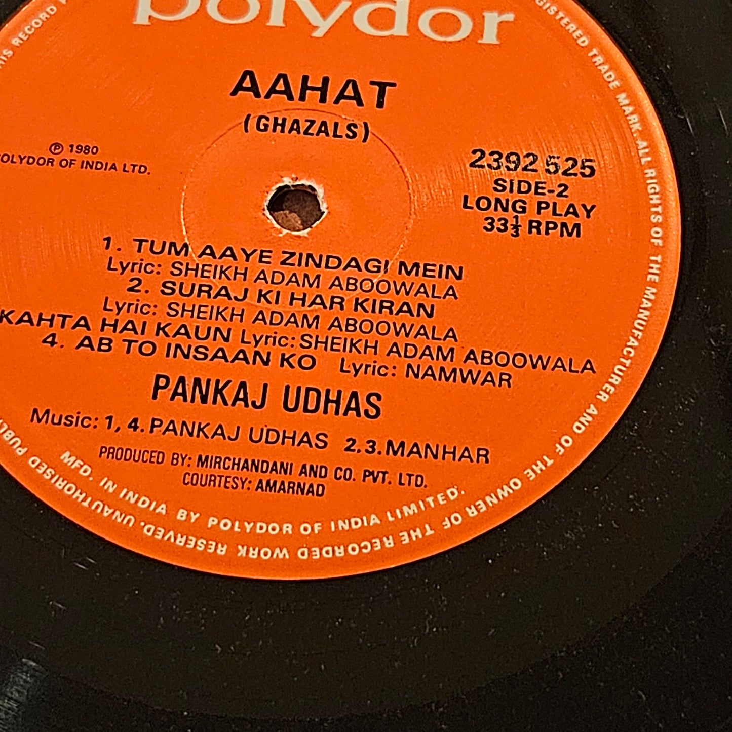 Aahat - Ghazals - Pankaj Udhas in Near Mint condition
