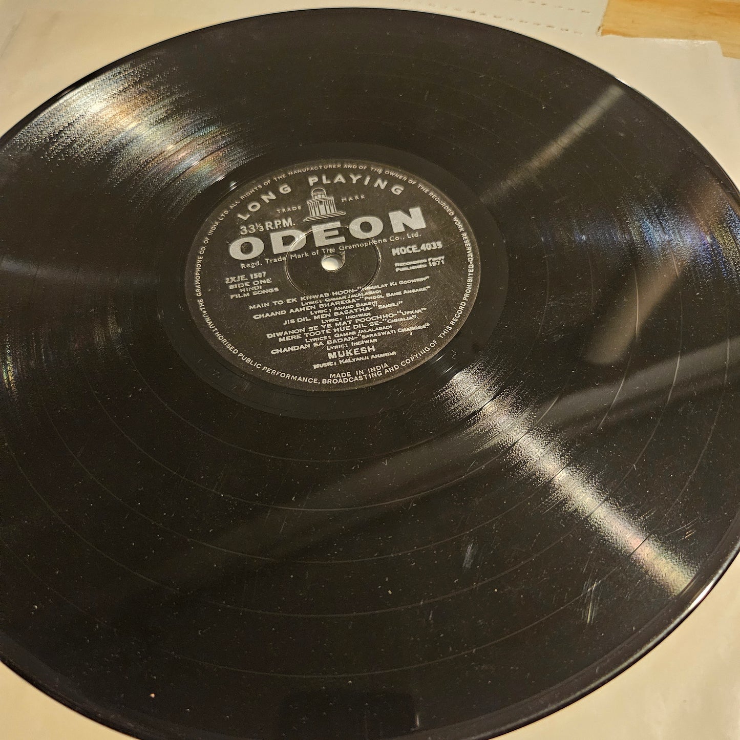 Kalyanji Anandji present MUKESH - in VG++ condition from original soundtrack - MOCE 4035