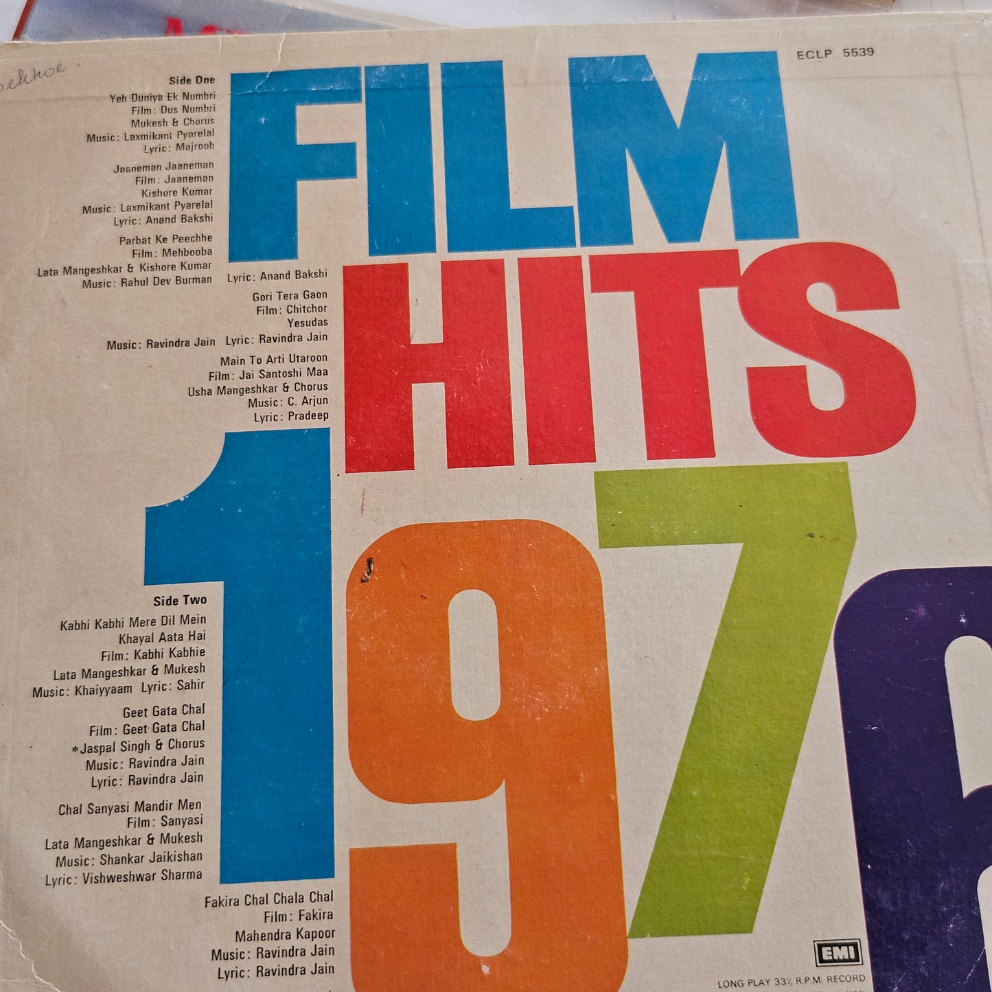 Film Hits of 1976 - Collection of superhit in VG condition - see songs list in description
