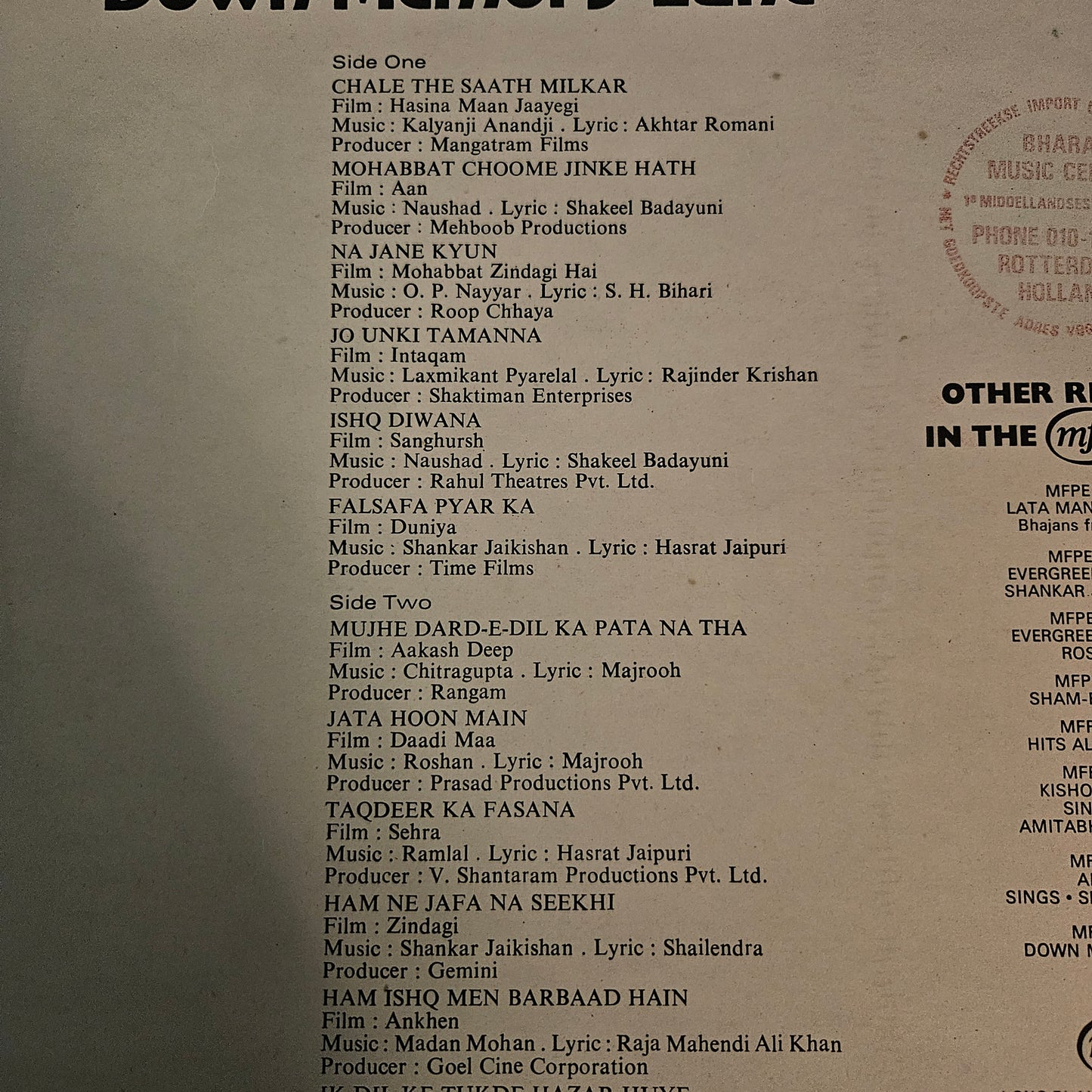 Mohammed Rafi - Down memory lane - Super collection in Excellent condition