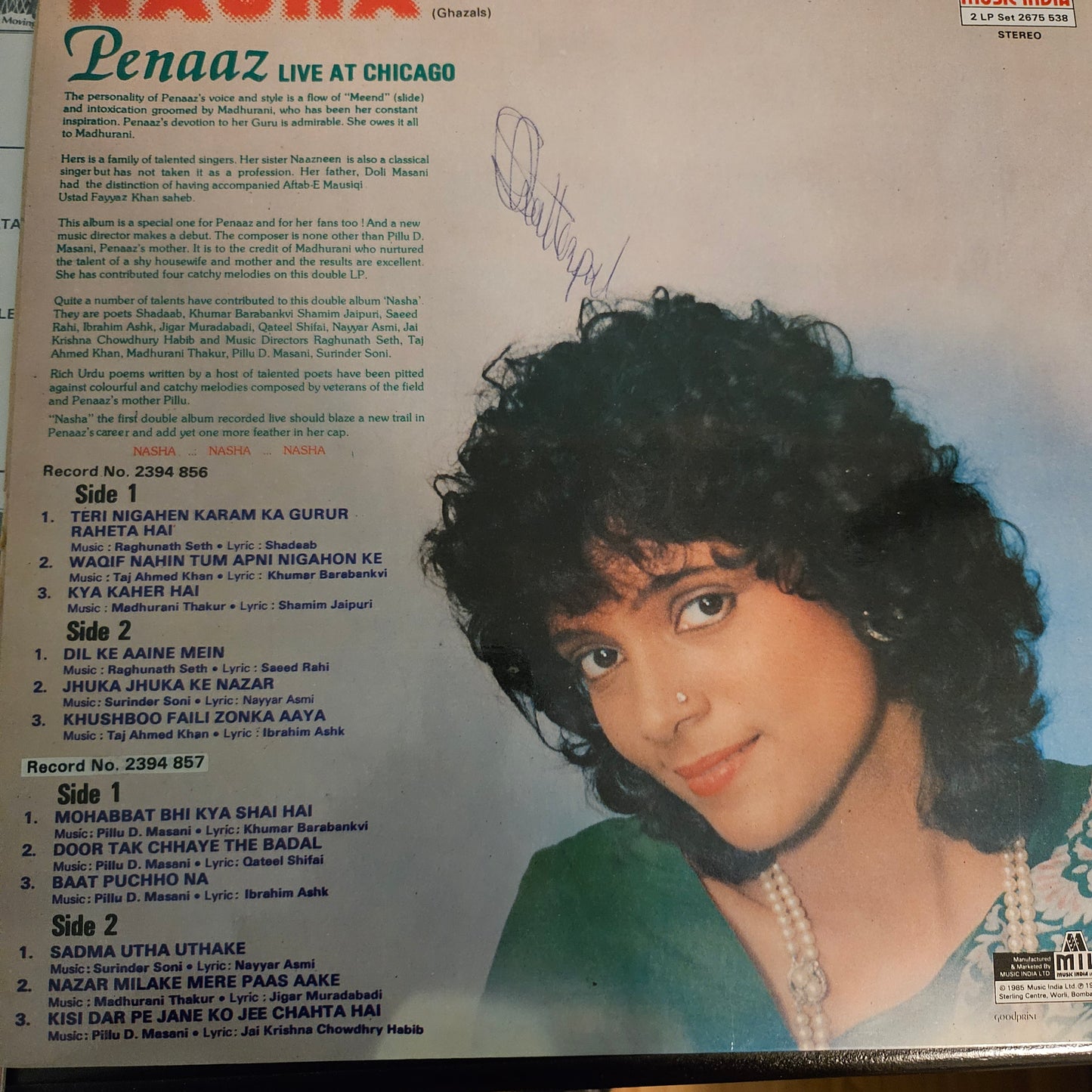 3 Albums Ghazals Collection Peenaz Masani  near mint