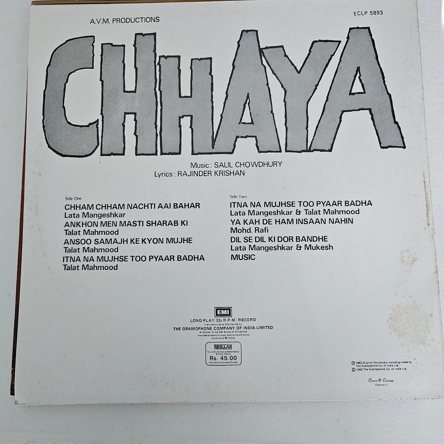 3 LPs s All time Classics Chhaya, Goonj Uthi Shehnai and Sehra , Anarkali in Near mint and pristine