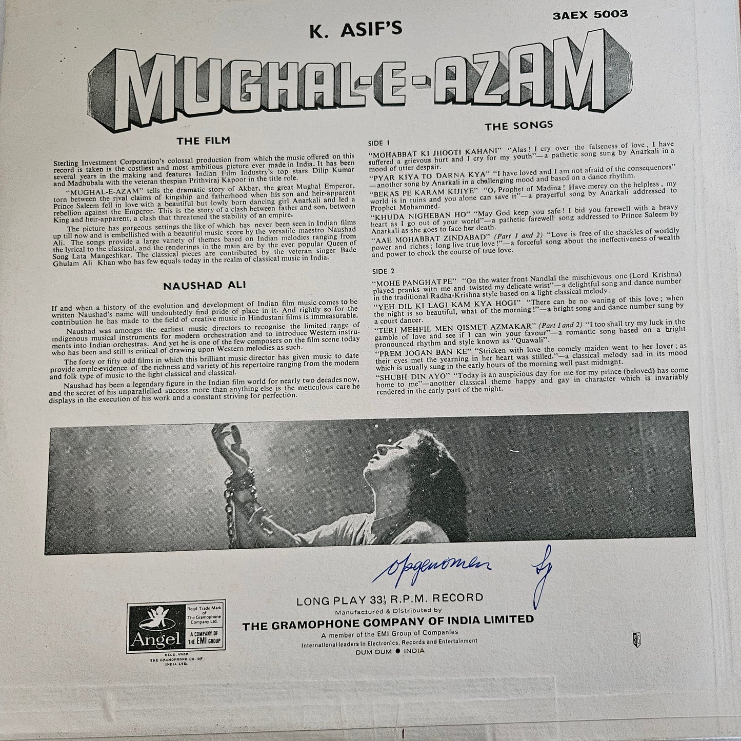 Mughal-E-Azam - Superhit Naushad and K Asif classic in Odeon in Near Mint condition