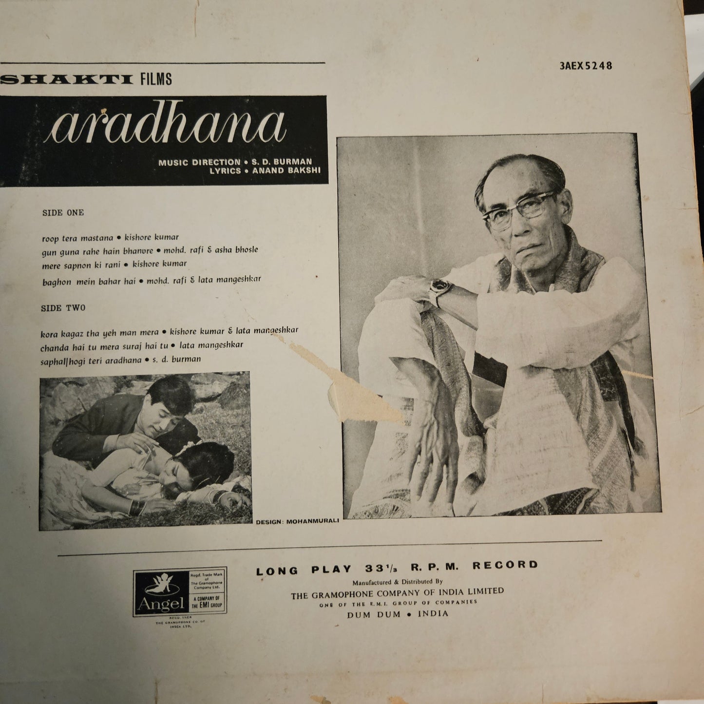 Aradhana - S. D. Burman , Kishore Kumar , Rajesh Khanna Superhit blockbuster 1st Angel record in excellent condition