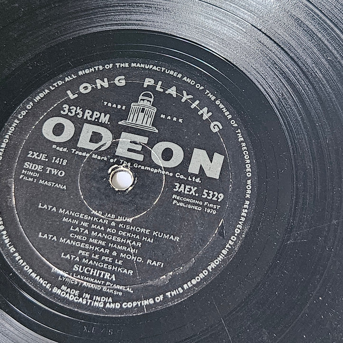 Mastana - 1st odeon Pressing - Music by Laxmikant Pyarelal in VG(90% condition)
