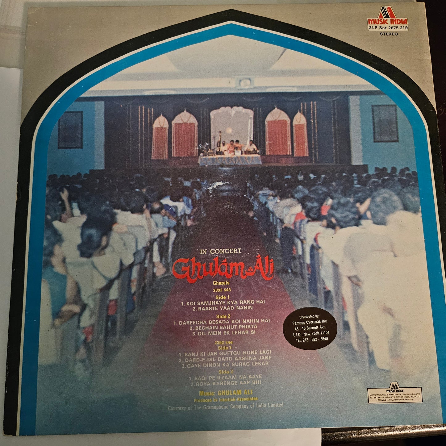 Ghulam ali in concert - 2 LP in Near mint