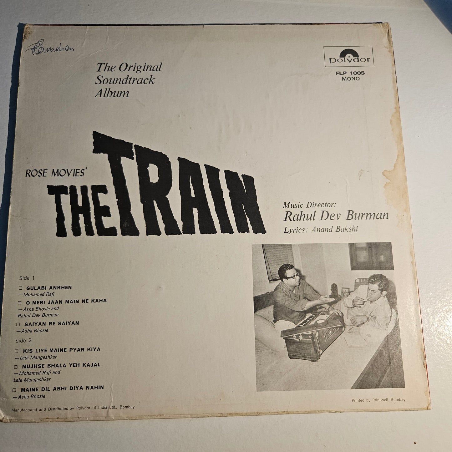 The Train - R D Burman superhit album 1st edition in VG+ condition