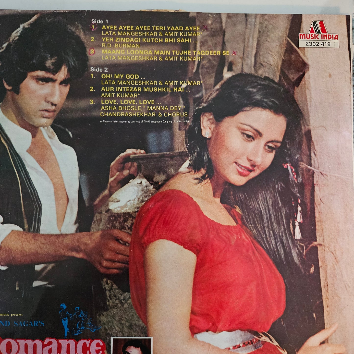 4 Superhit LPs package Kumar Gaurav and R D Burman and in excellent Love Story, Lovers, Romance and Hum Hai Lajawab