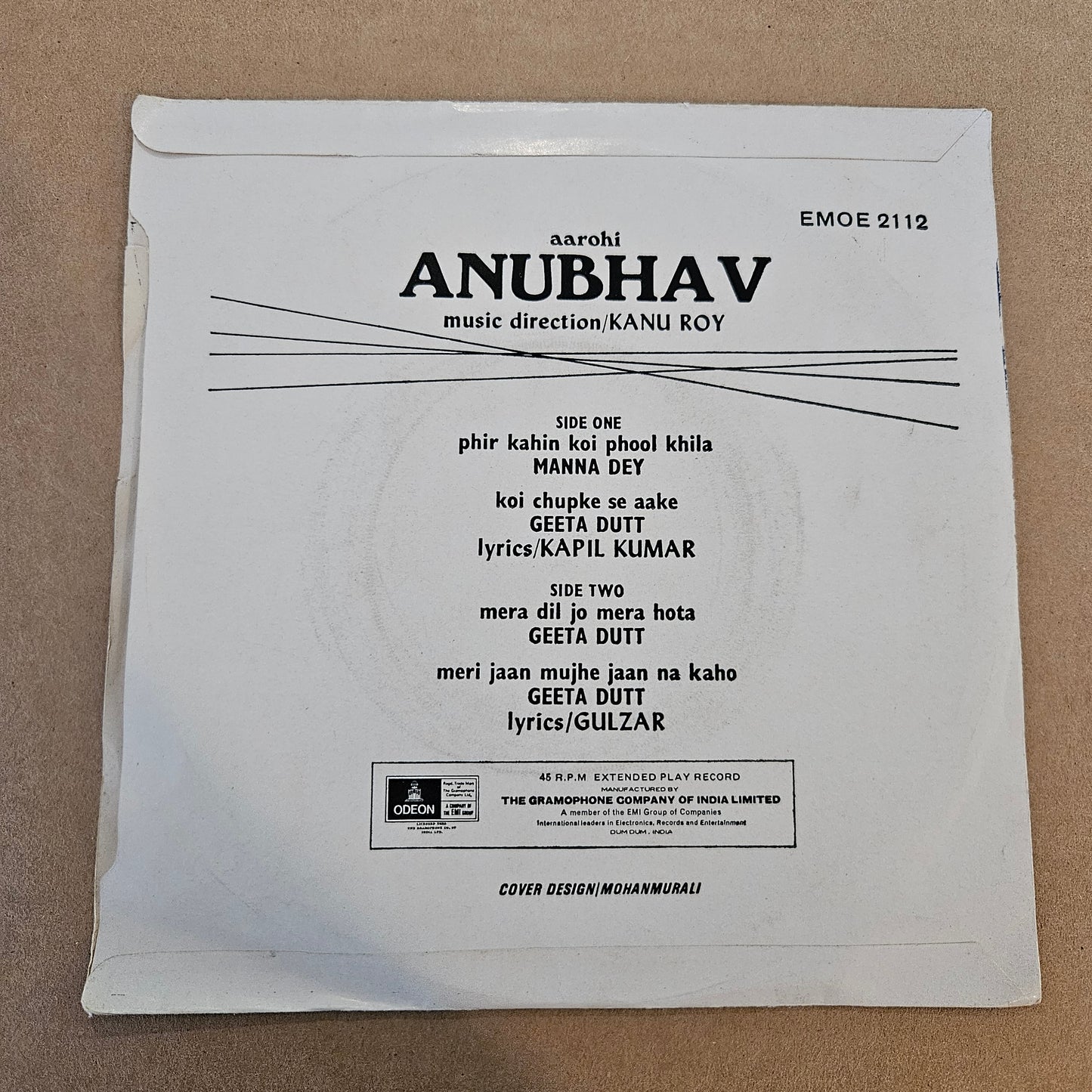 Anubhav Kanu Roy (heavy solid center version ) Ep in excellent to near mint