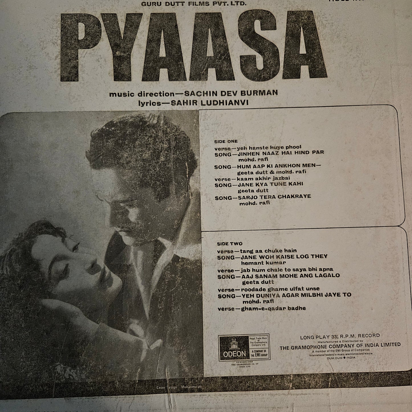 Pyaasa - S D Burman and Guru Dut eternal classic - Odeon Record - excellent