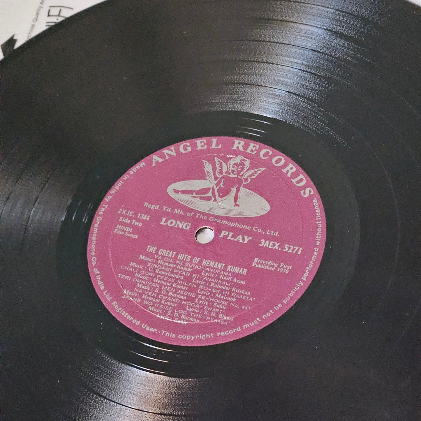 Hemant Kumar The Great hits (Songs Of Love...From Hindi Films) - 1st Angel in excellent