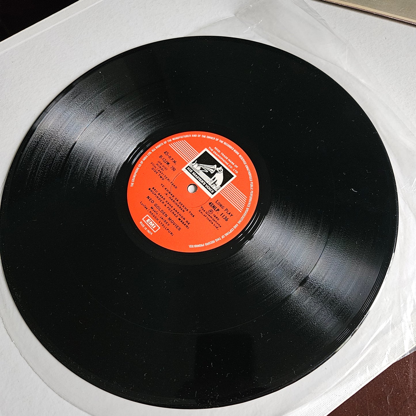 Aayi Teri Yaad- Jaidev Superhit on 45 rpm LP in near mint