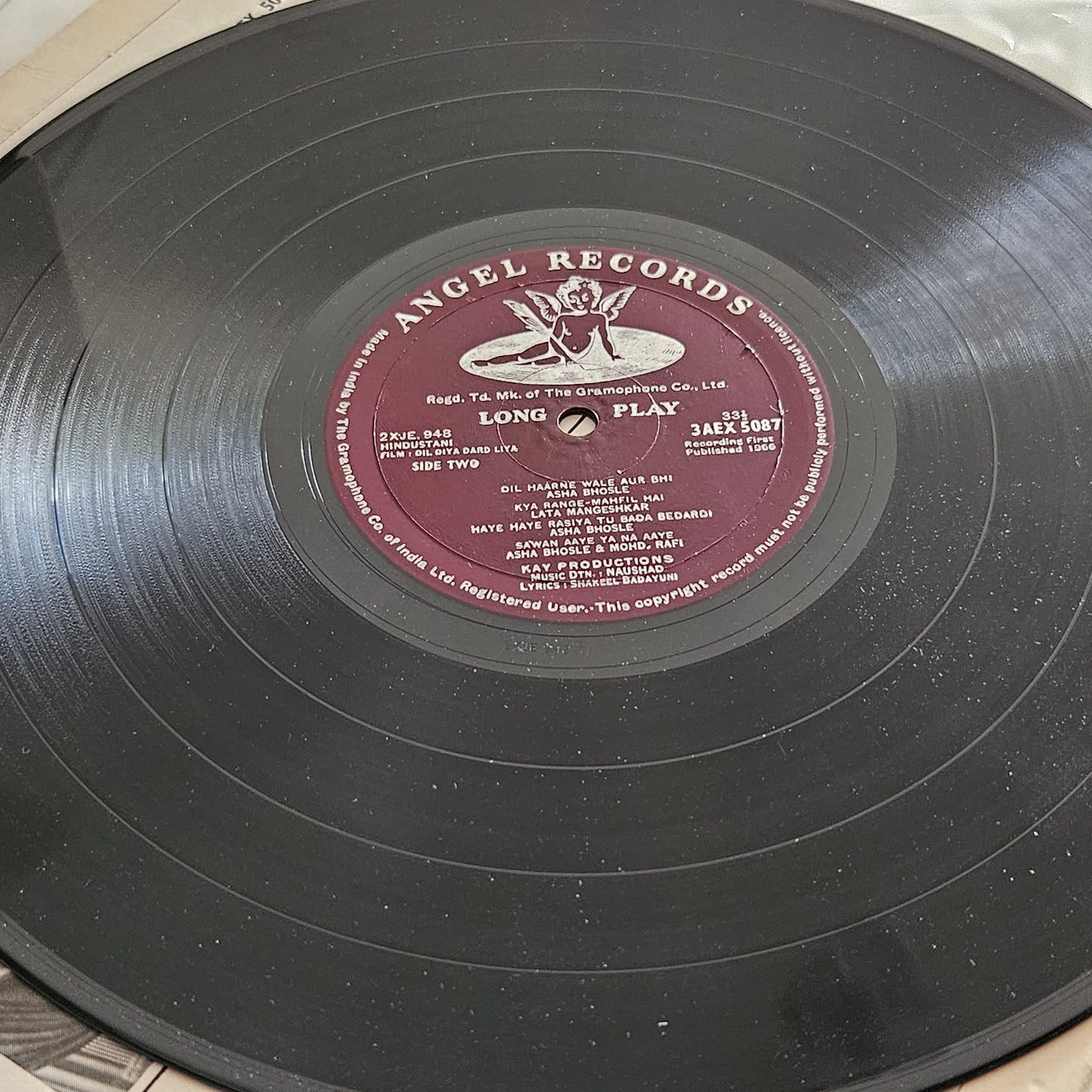 Dil Diya Dard Liya - Naushad Bollywood classic - 1st Angel Pressing in excellent