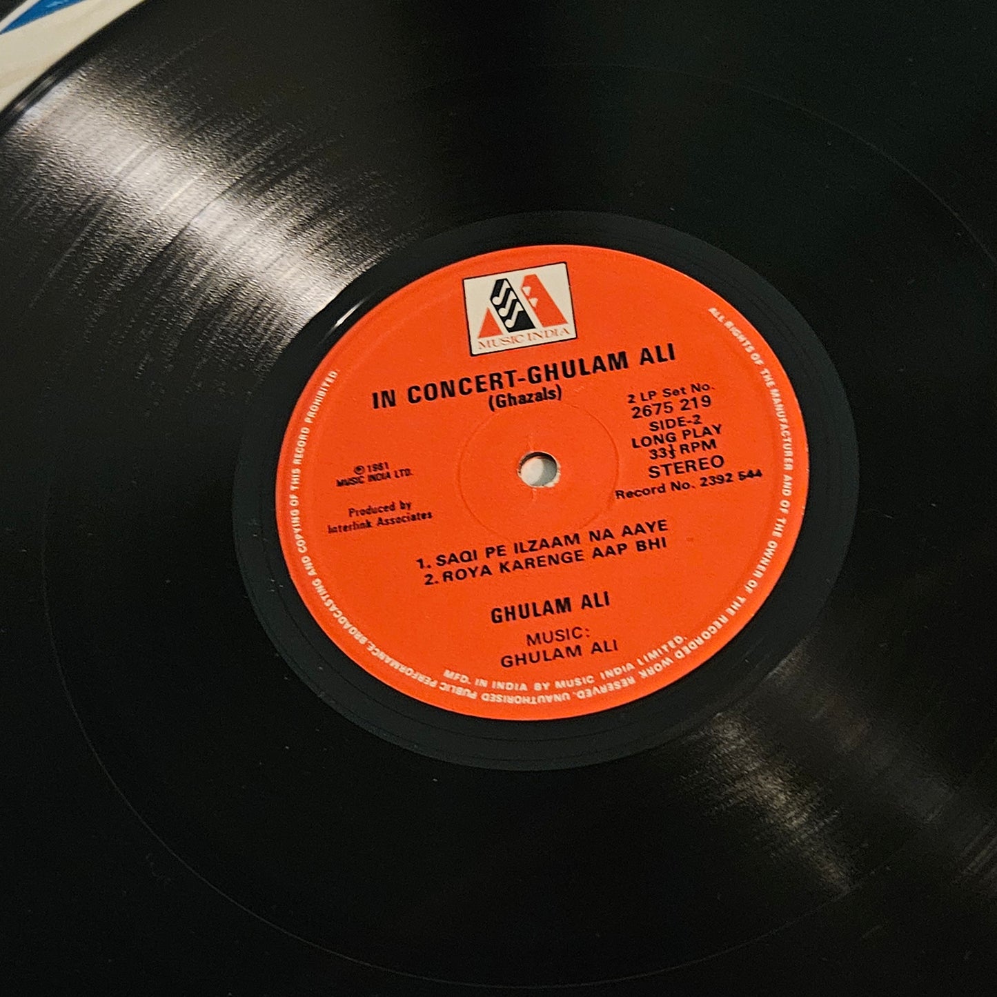 Ghulam ali in concert - 2 LP in Near mint