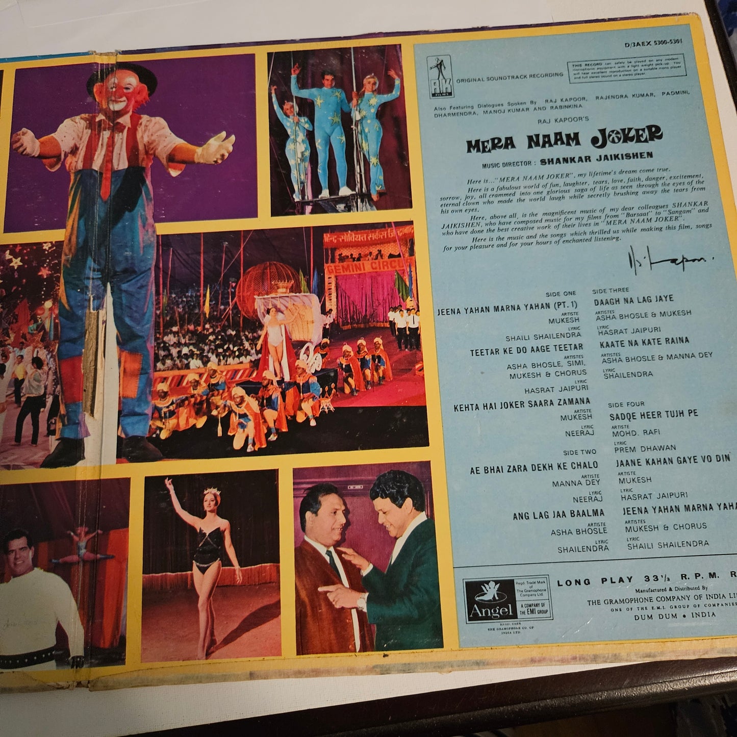 Mera Naam Joker 1st Angel classic collectible 2 LP set in excellent Collectible