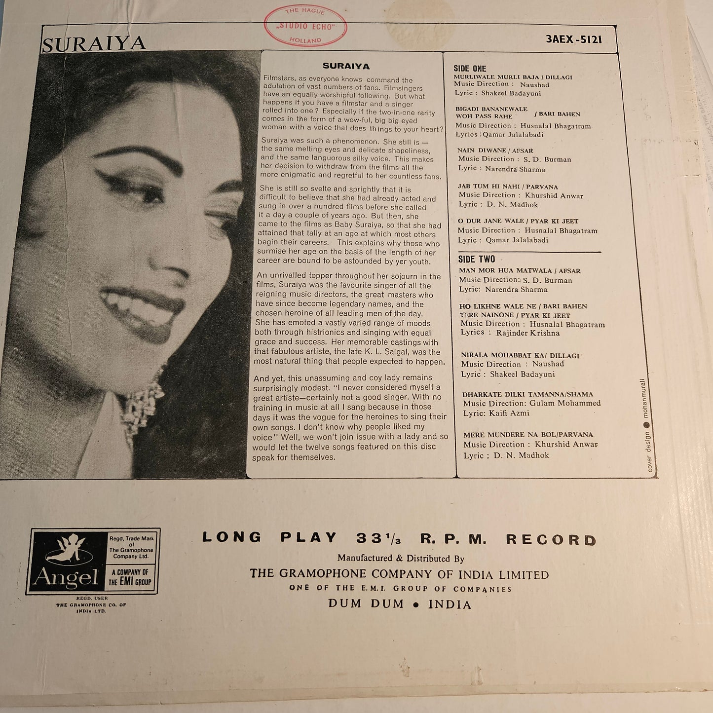Noor Jahan,Suraiya, and Kanan Devi 3 Great Artists and 3 great albums in excellent