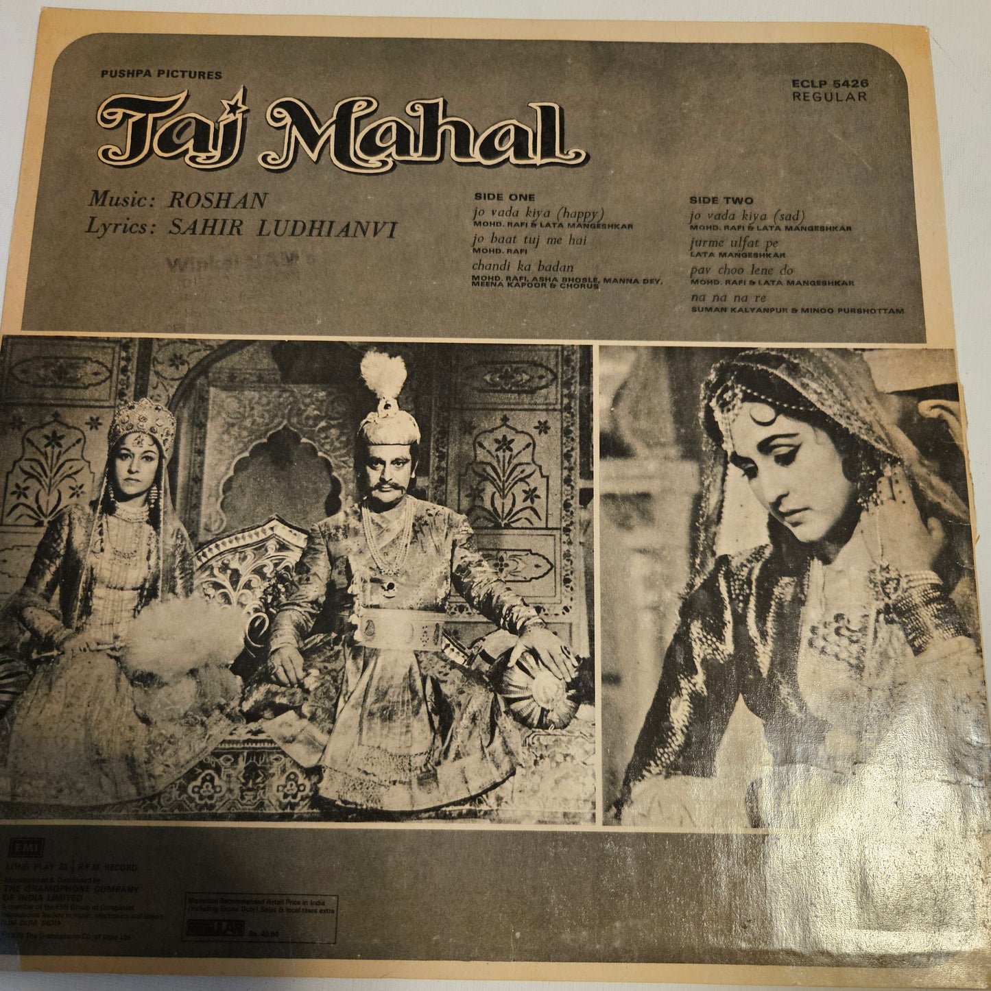 Taj Mahal - Music by Roshan eternal classics in excellent condition