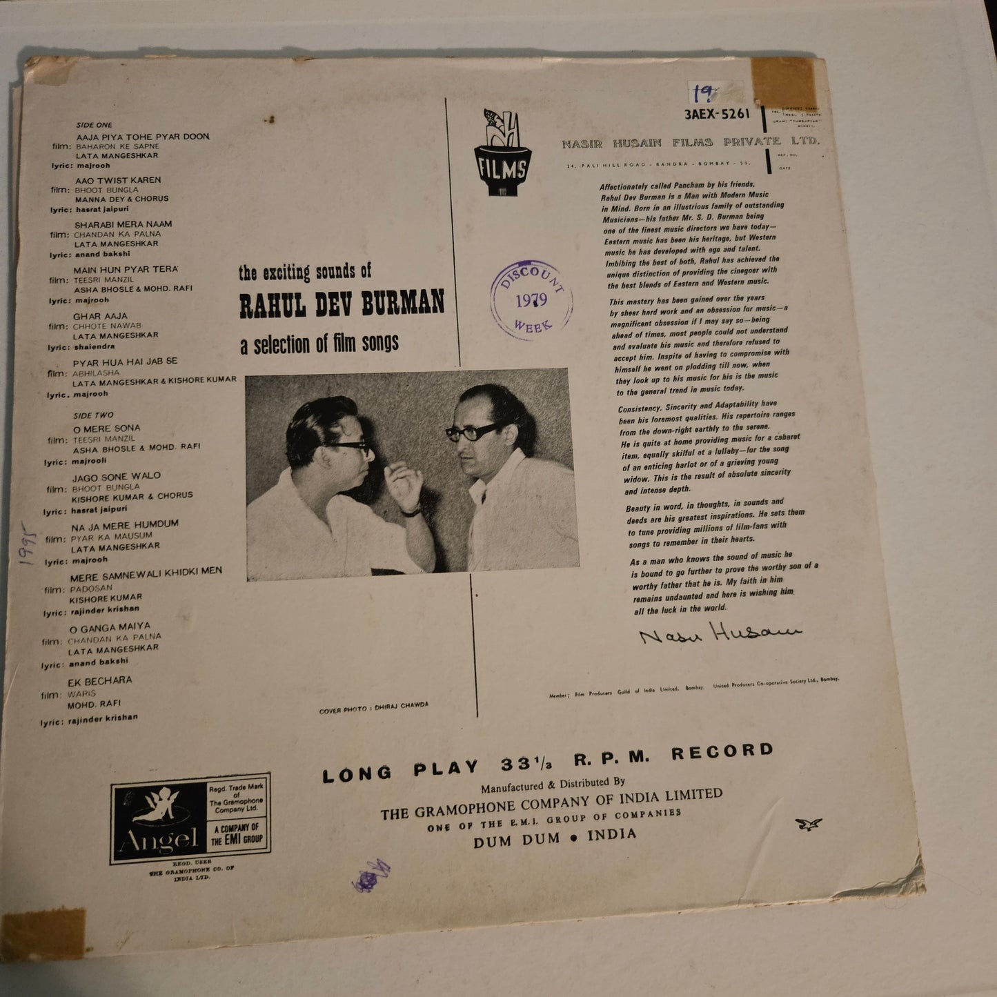Rahul Dev Burman - Heavy odeon The Exciting Sounds Of Rahul Dev Burman in VG++ condition