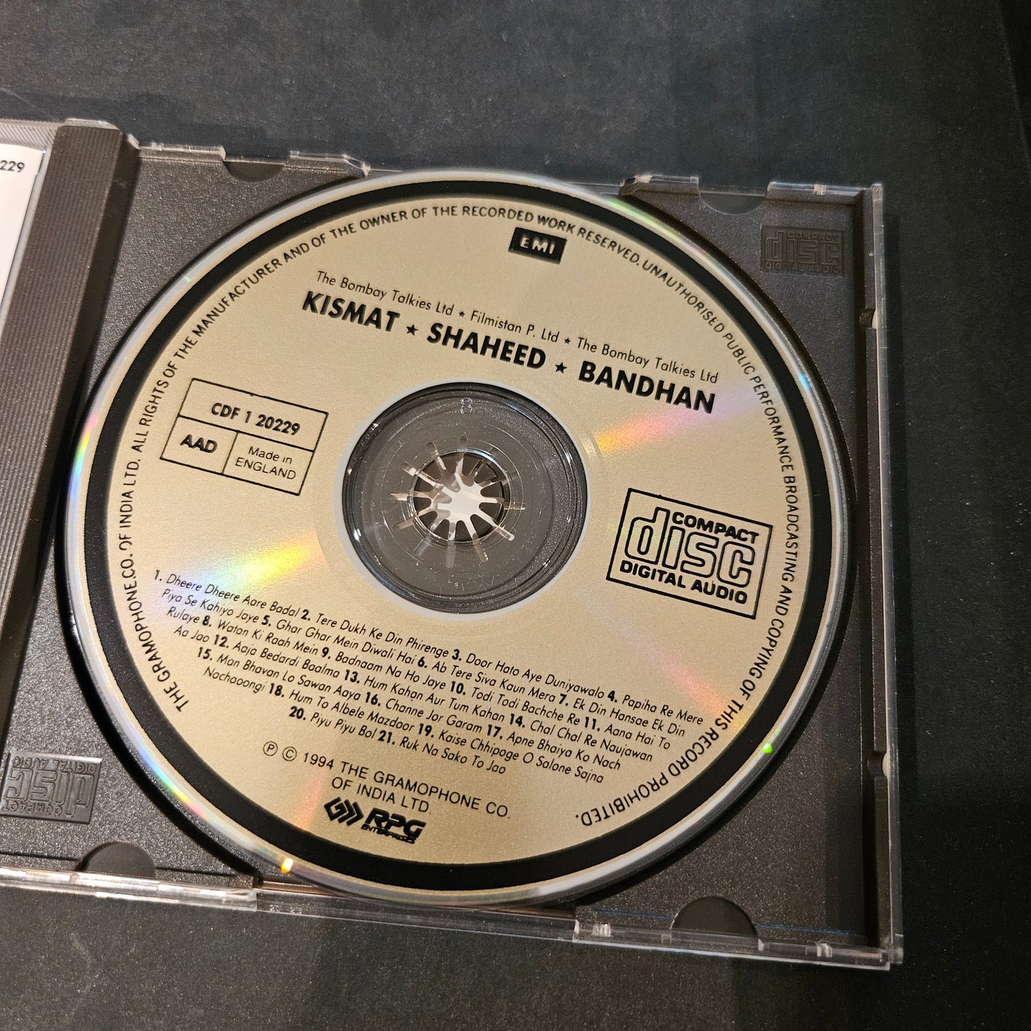 Anil Biswas Ghulam Haider Saraswati Devi & Ram Chandra Pal - Kismat Shaheed Bandhan audio cd