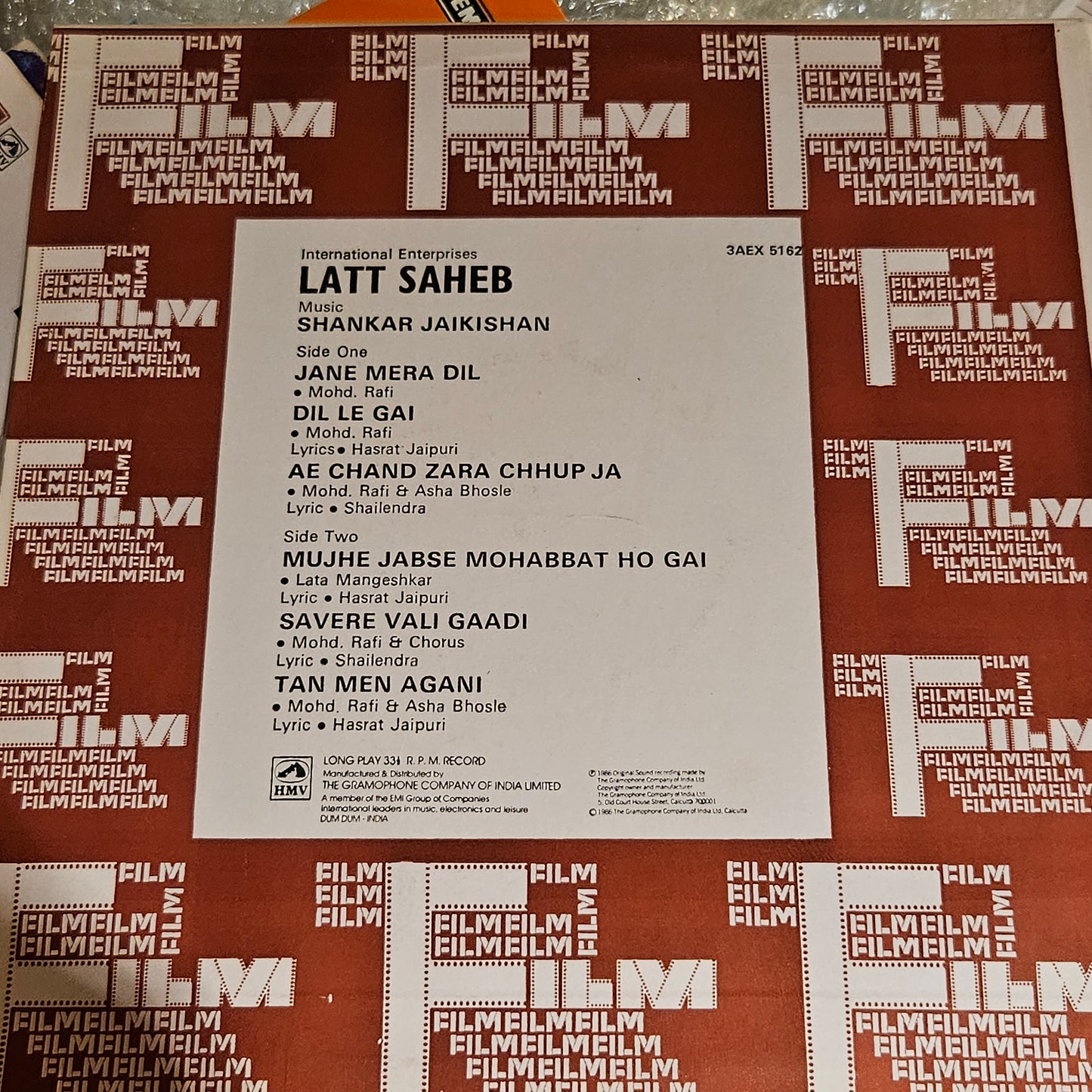Latt Saheb - Shankar jaikishan superhit in Near Mint Pristine Unplayed