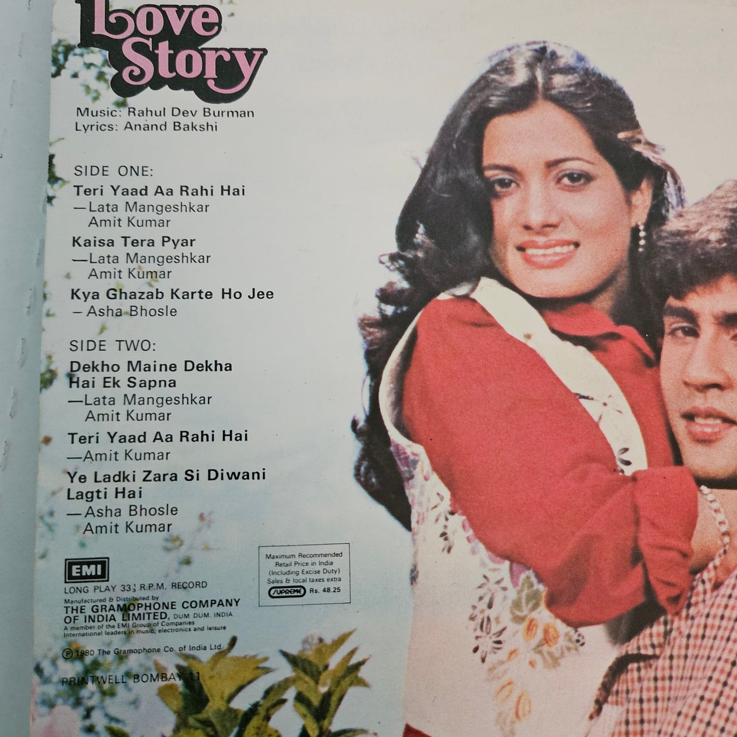 4 Superhit LPs package Kumar Gaurav and R D Burman and in excellent Love Story, Lovers, Romance and Hum Hai Lajawab