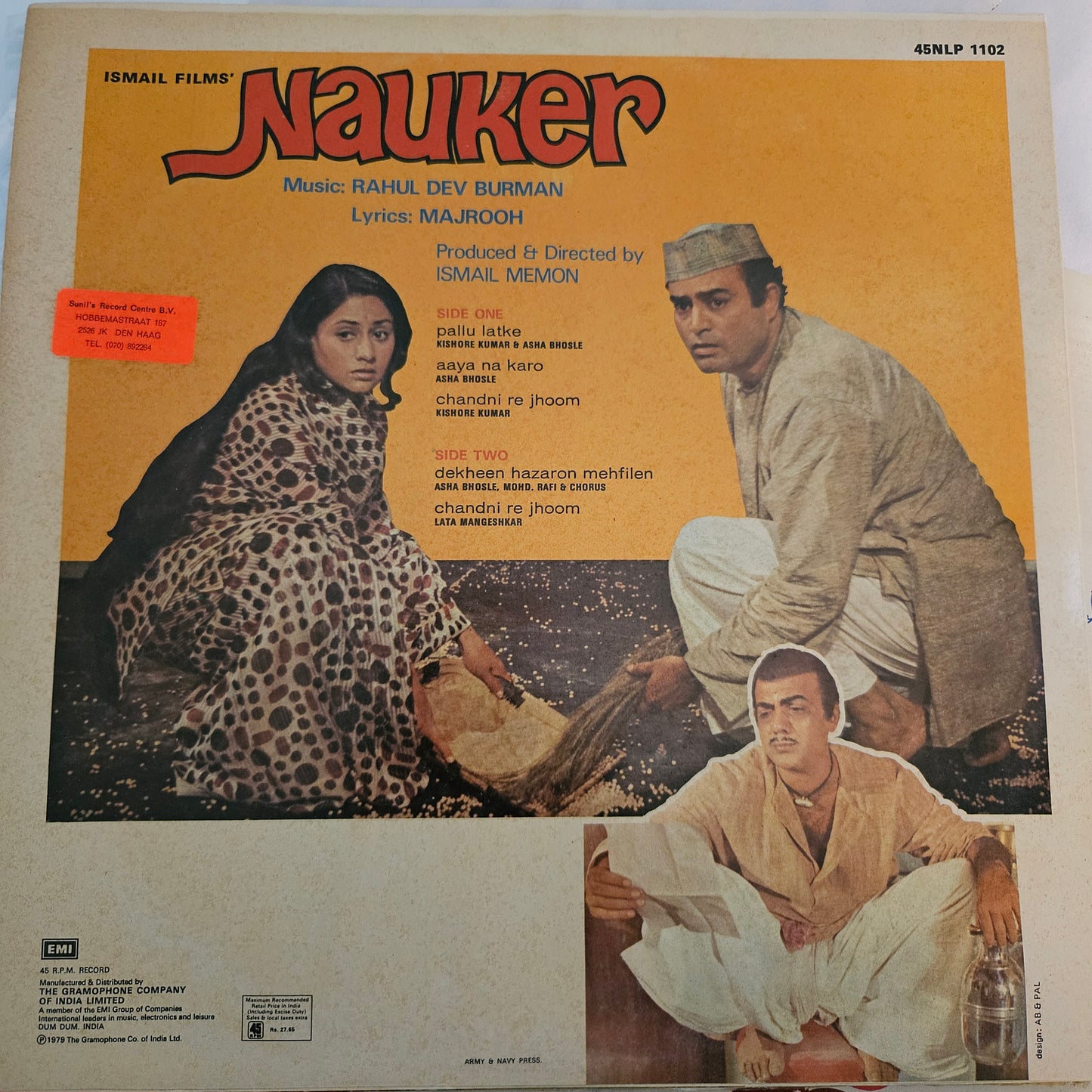 3 LPs package R D Burman, Gulzar, Majrooh Gol Maal, Nauker, Naram Garam in 45 RPP Lp format superhit classic in Near mint