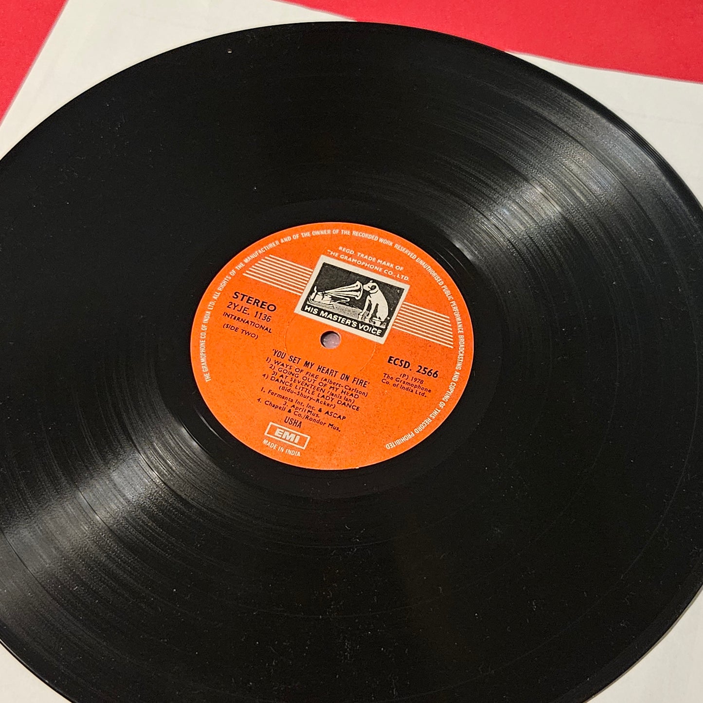 Usha Uthup Rare album - You set my heart on fire in Excellent to near mint - Stereophonic - Music by Louis Banks