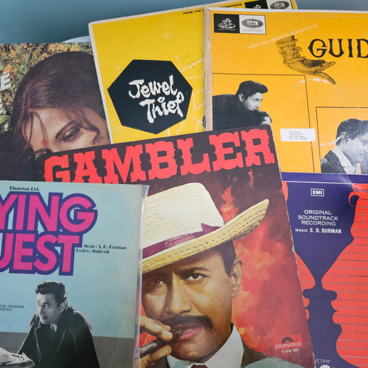 6 Superhit LPs package Dev Anand and S. D. Burman in VG+ to Ex condition Guide, Tere Mere Sapne, jewel thief, Paying Guest, Gambler and Tere Ghar ke Samne