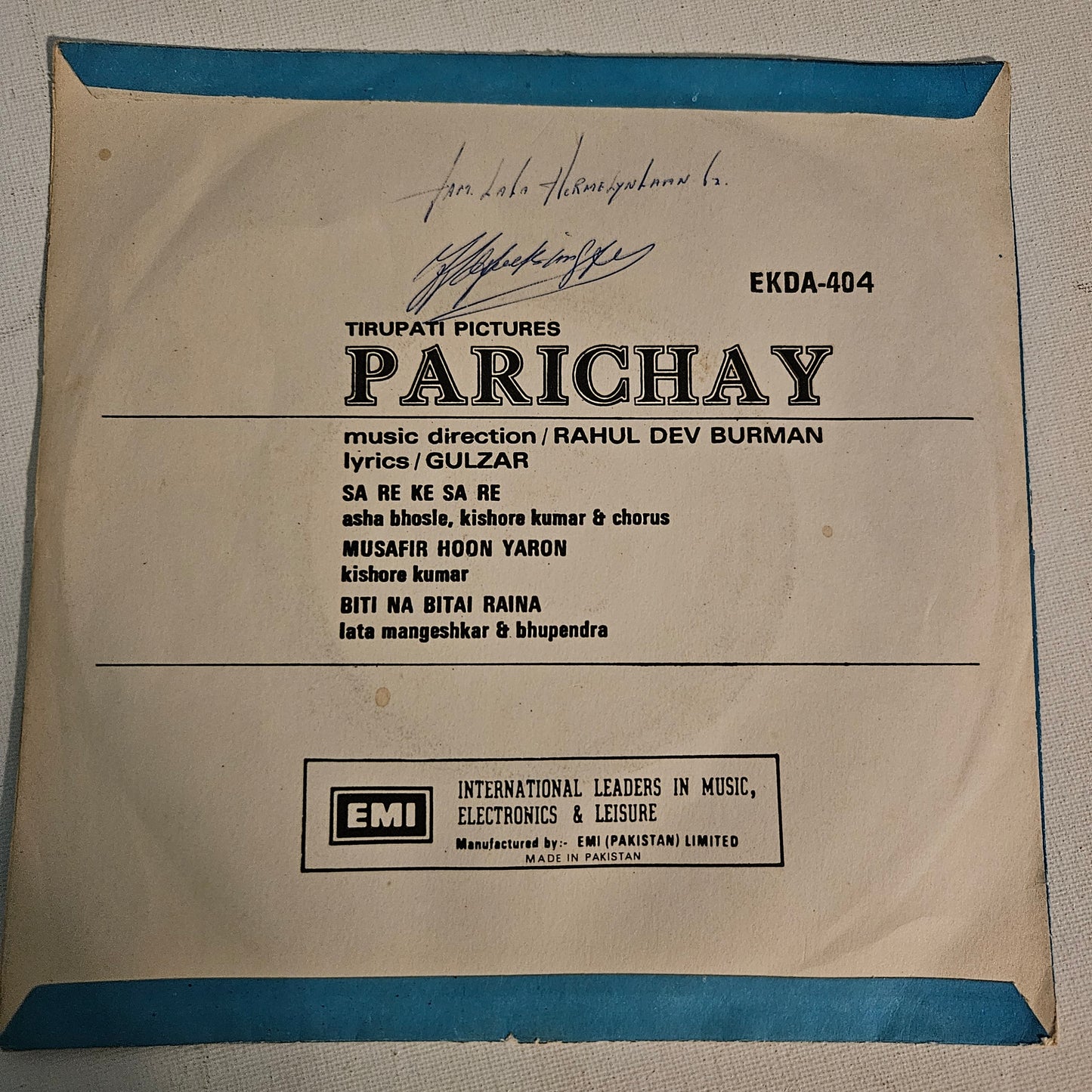 Parichay - R D Burman and Gulzar - HMV EP in Near mint