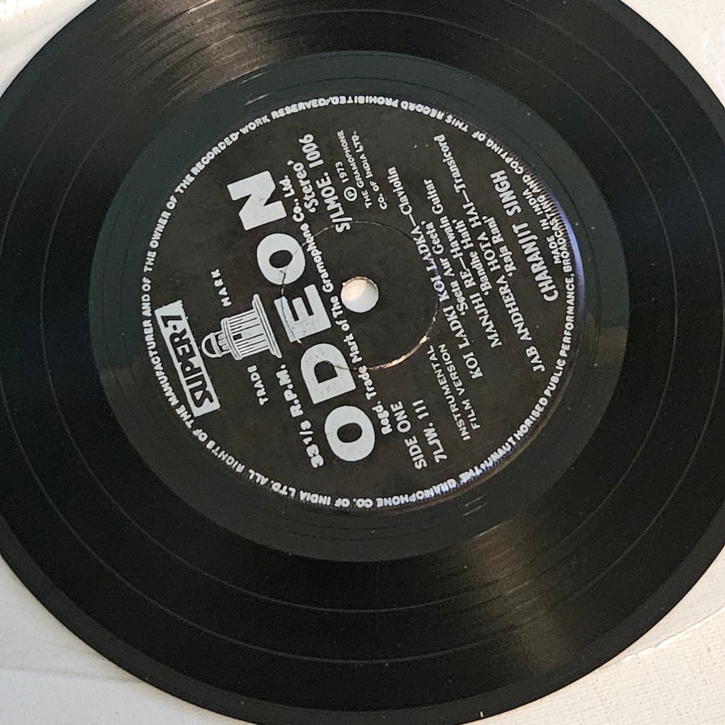 Charanjit Singh – Instrumental (Film Tunes) Vinyl, 7", 33 ⅓ RPM, Stereo in near mint