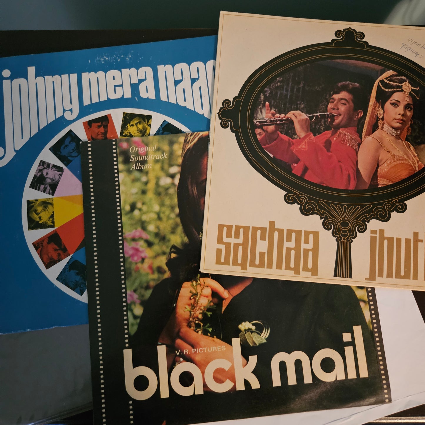 3 LPs package Kalyanji Anandji blockbuster Sachaa Jhutha, Black mail, Johny Mera Naam in vg+ to NM Psych Funk