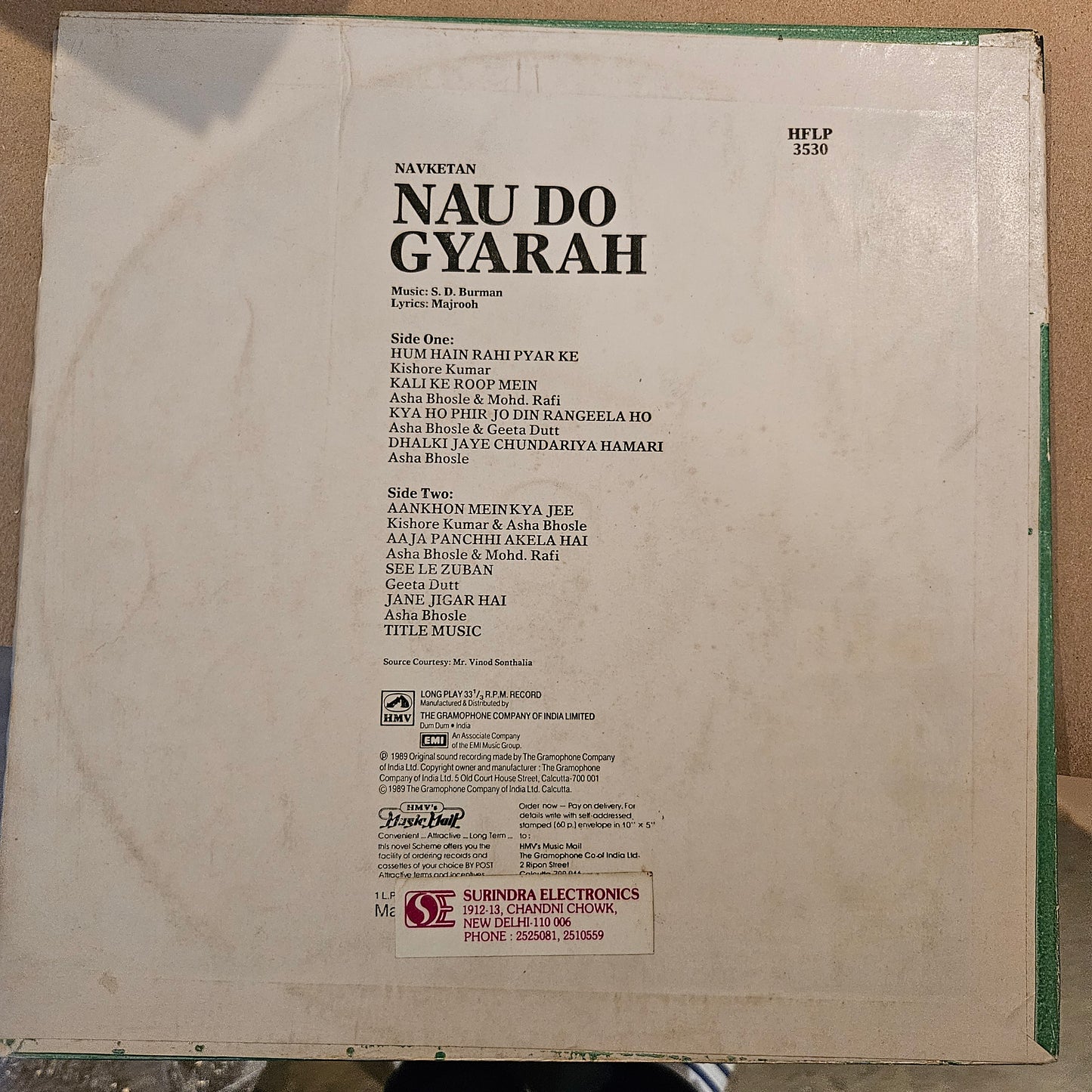 Nau Do Gyarah - S D BURMAN Classic record in excellent