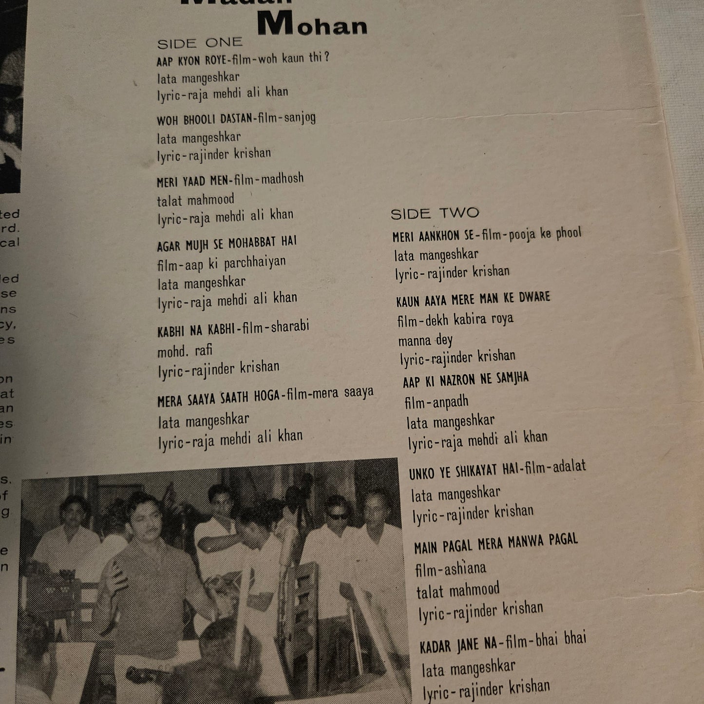 Madan Mohan - Movie melodies of Madan Mohan" 1st Angel in excellent