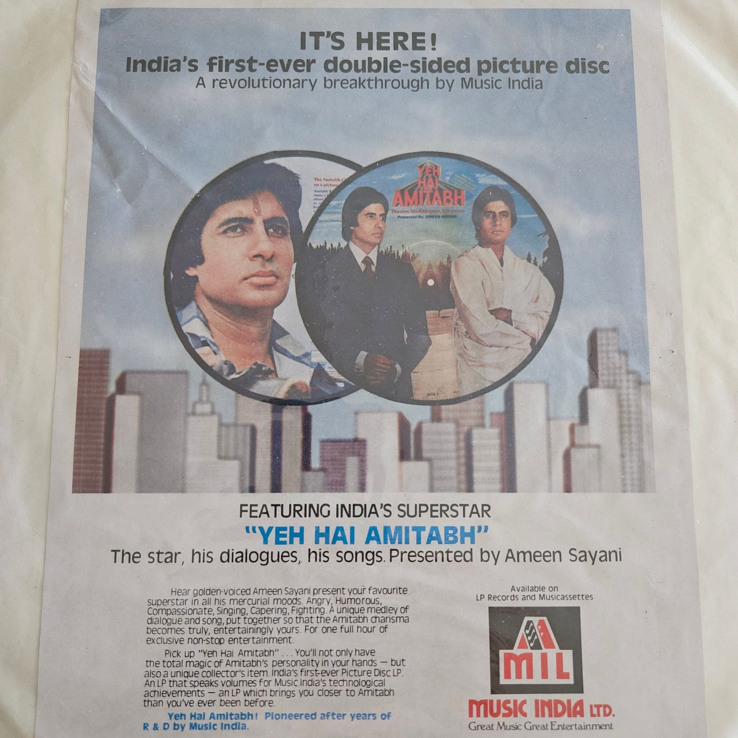 5 Amitabh superhit Albums Faraar, Khoon Pasina + Adalat + Nastik Music Kalyanji Anadji - LPs in Excellent condition plus Amitabh Picture Disc for Amitabh fans