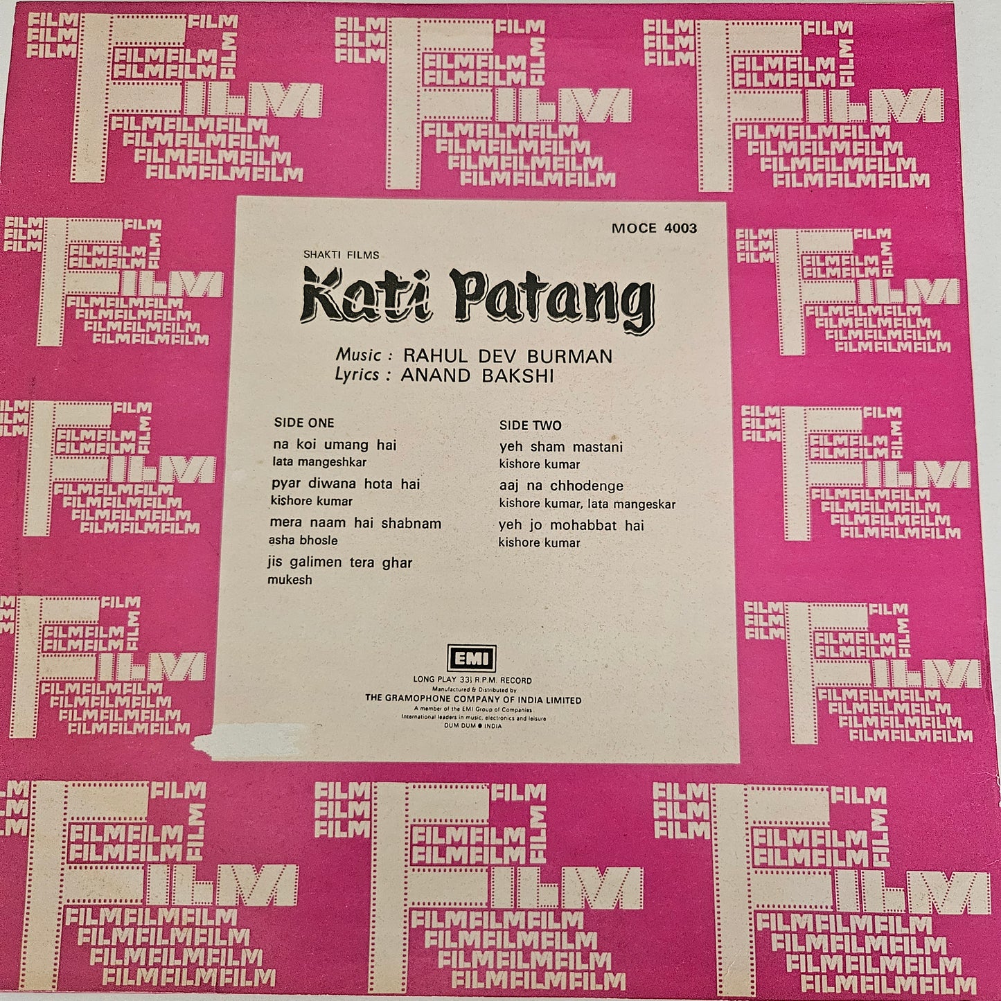 3 Pristine and Near Mint LPs Rajesh Khannas, Shakti Samant and R. D. Burman Superhit Lps collection Amar Prem , Kati Patang and Mere Jeevan saathi