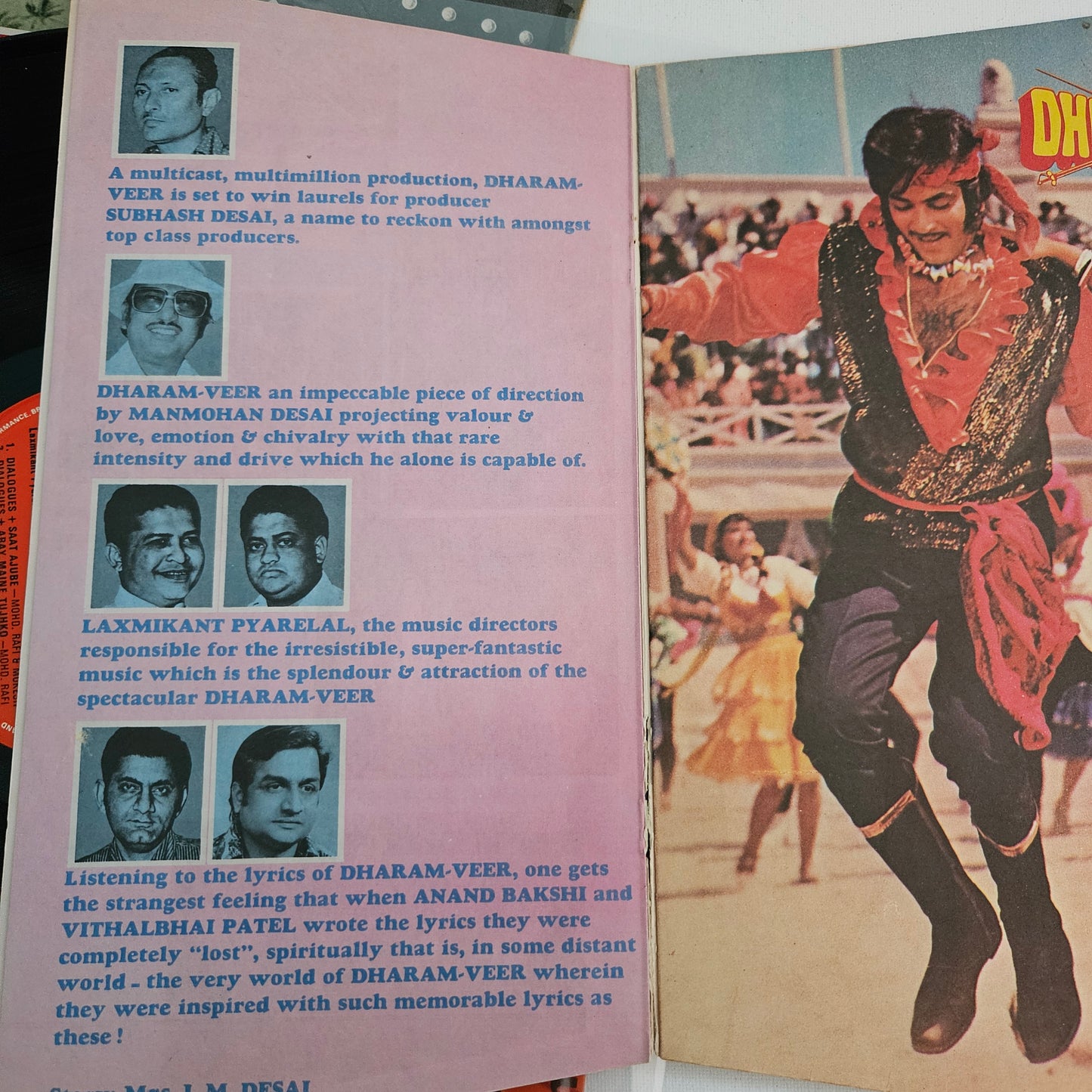 DHARAM-VEER - Laxmikant Pyarelal Superhit Multifold Cover collectible album in excellent