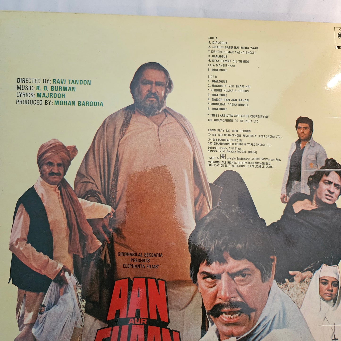3 LPs package R D Burman and Rishi Kapoor in Near mint Yeh Vaada Raha, Rahi Badal Gaye, Aan aur Shaan